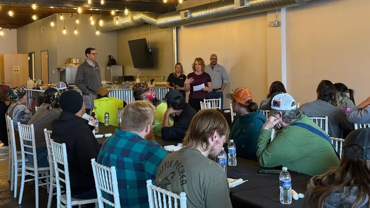 Amber DeWitte, Director of HR, announcing WHP Trainingtowers Core Values