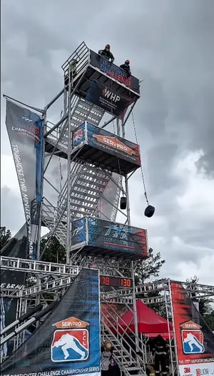 WHP Trainingtowers, FCL Competition hose hoist, July 2025; photo credit: YouTube