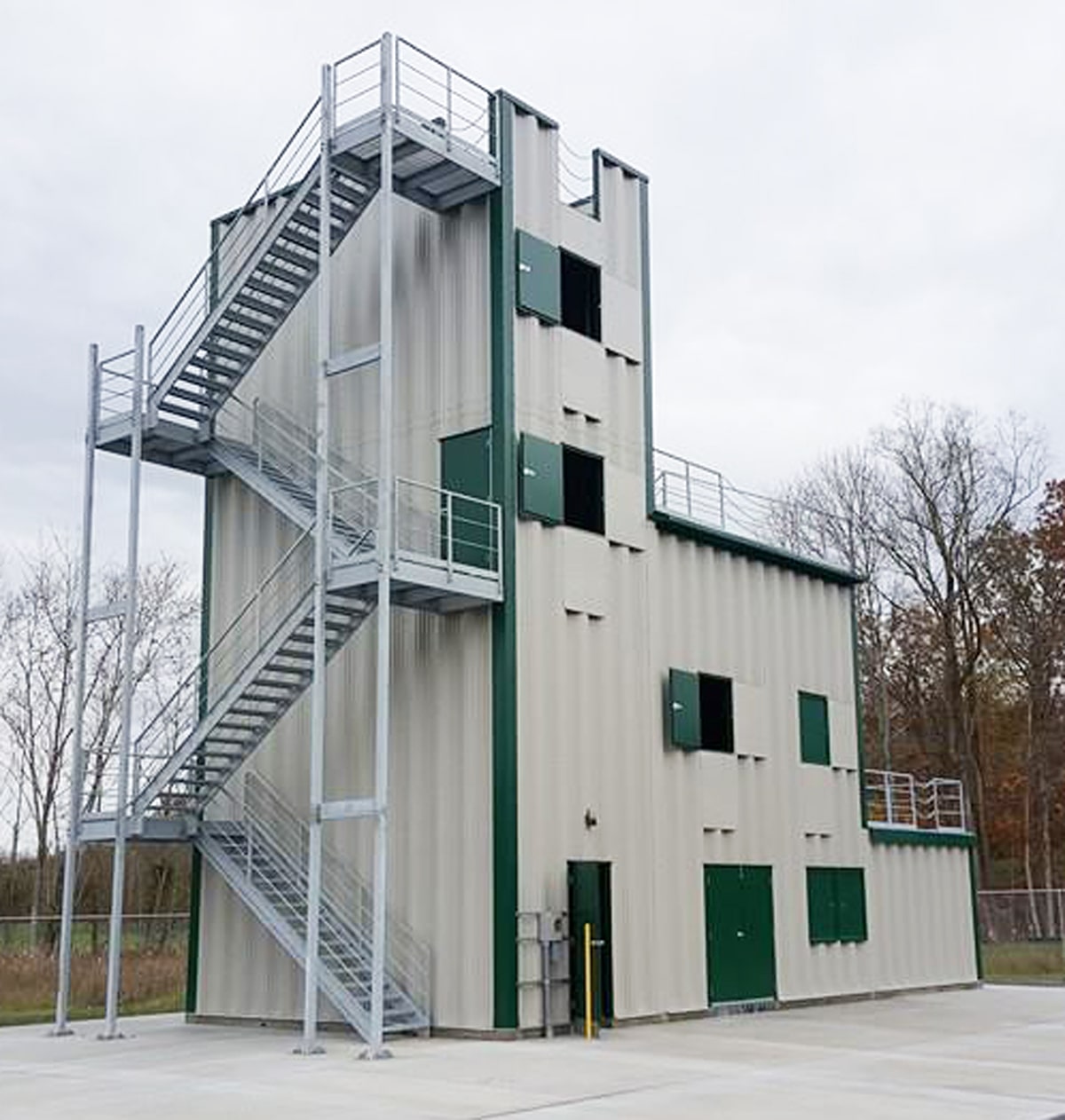 two-story fire training tower