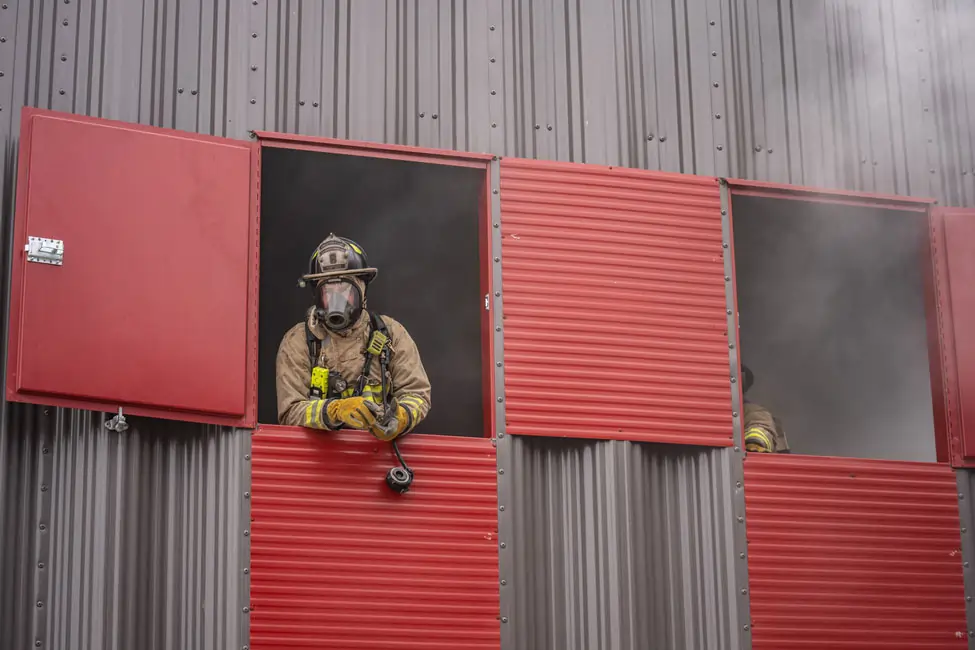 firefighters training in Louisville fire tower, WHP Trainingtowers